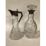 H/M SILVER CLARET JUG WITH SILVER TOP DECANTER