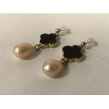 9CT GOLD PEARL DROP STUD EARRINGS