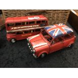 MINI COOPER & LONDON BUS TINPLATE MODELS