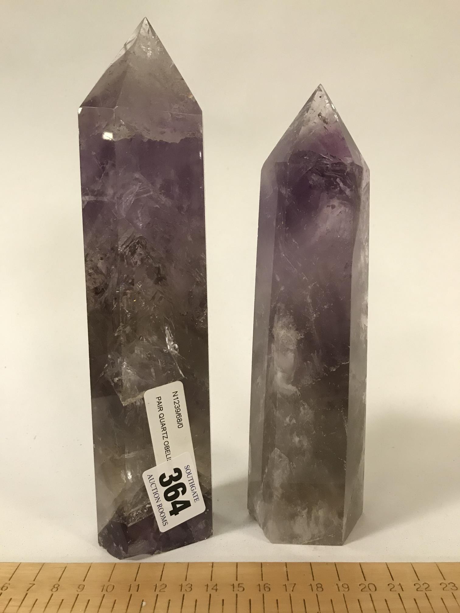 2 QUARTZ OBELISKS