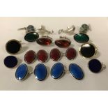 8 PAIRS OF CUFFLINKS - SOME SILVER
