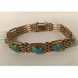 14 CT. GOLD TURQUOISE BRACELET