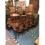 MAHOGANY DINING TABLE & 10 CHAIRS