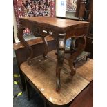 CARD TABLE WITH CARVED LEGS
