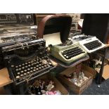 3 VINTAGE TYPEWRITERS & EARLY SCALES