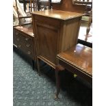 INLAID CABINET & SIDE TABLE