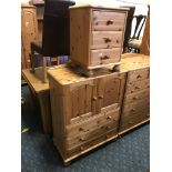 PINE CABINET & BEDSIDE CABINET