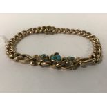 14 CT. GOLD TURQUOISE BRACELET