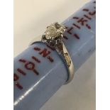 14CT WHITE GOLD & PEAR CUT DIAMOND RING