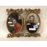 PAIR GILT FRAMED MINIATURES