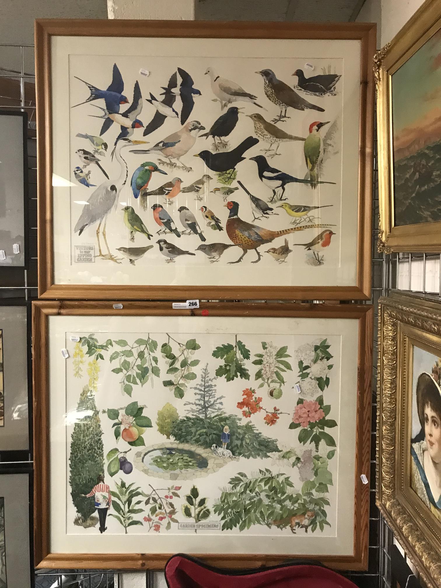 2 DETAILED STUDIES OF BIRD & GARDEN SPECIMENS SIGNED BY ARTIST DERICK ERIC DAWSON