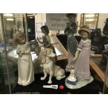 3 LLADRO FIGURES & TWO OTHERS