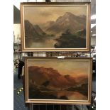 PAIR OF OIL ON CANVAS OF HIGHLAND SCENES BY JM DUCKER