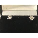 18CT WHITE GOLD DIAMOND STUD EARRINGS - APPROX 0.40CTS