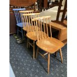 SET OF 4 SPINDLE BACK CHAIRS
