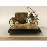 GILT CAR INKWELL ON STAND
