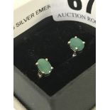 STERLING SILVER EMERALD STUDS