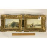 ATTRIBUTED TO JOSEPH MALLORD WILLIAM TURNER 1775- 1851 PAIR OF OILS ON BOARD OF CONTINENTAL TOWN &