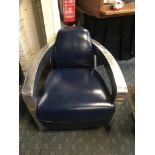 BLUE LEATHER AVIATOR CHAIR