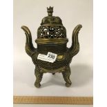 BRONZE ELEPHANT CENSER