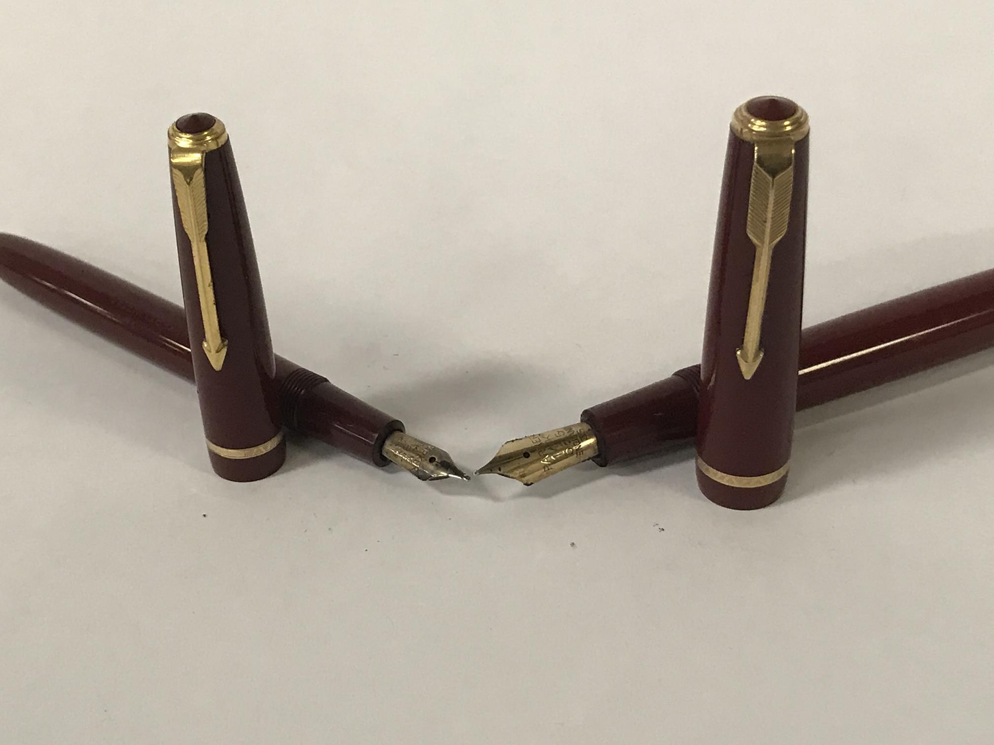 TWO 14CT GOLD NIB FOUNTAIN PENS