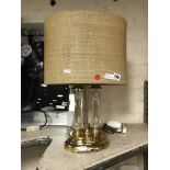 BRASS CUT GLASS TABLE LAMP