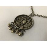 CHINESE WHITE METAL PENDANT