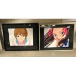 TWO FRAMED ANIME CELLS