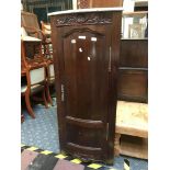 MAHOGANY MARBLE TOP CORNER CABINET - MARBLE IS BROKEN