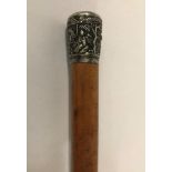 CHINESE SILVER TOP WALKING STICK