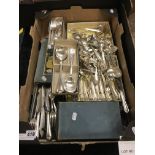 QTY OF BOXED SILVER PLATED CUTLERY