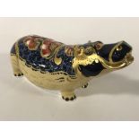 ROYAL CROWN DERBY HIPPO - WITH GOLD STOPPER