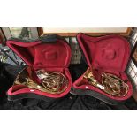 TWO FRENCH HORNS WITH CASES