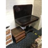 ROSEWOOD CARD TABLE & COMMODE