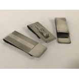 3 MONEY CLIPS - 2 ARE MARKED 925 SILVER