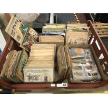 TRAY OF CIGARETTE CARDS IN ALBUMS