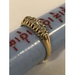 18CT GOLD & DIAMOND 5 STONE RING