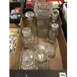 4 DECANTERS & CRYSTAL GLASS