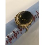 9CT GOLD & SMOKEY QUARTZ RING