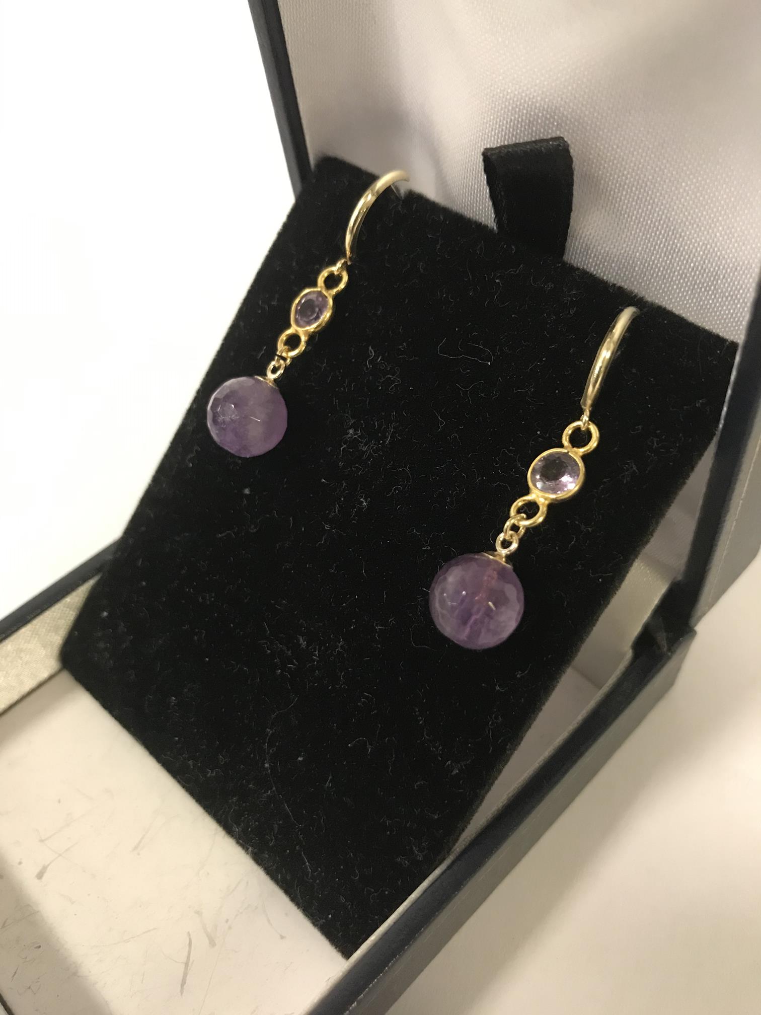 9CT GOLD AMETHYST STUD EARRINGS