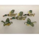 SET OF 3 FLYING DUCKS & PAIR OF BESWICK WALL BIRDS