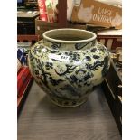 LARGE BLUE & WHITE PORCELAIN VASE