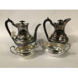 FOUR PIECE HM SILVER TEASET