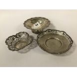 THREE HM SILVER DISHES