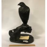 BRONZED FALCONRY SCULPTURE