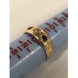 18CT GOLD DIAMOND & RUBY GYPSY RING