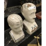 TWO PHRENOLOGY HEADS