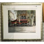 JEREMY BARLOW LTD EDITION PRINT - CAFE SCENE - SIGNED & GALLERY STAMPED