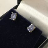 STERLING SILVER TANZANITE STUDS