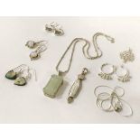 COLLECTION OF STERLING SILVER & GEMSTONE JEWELLERY